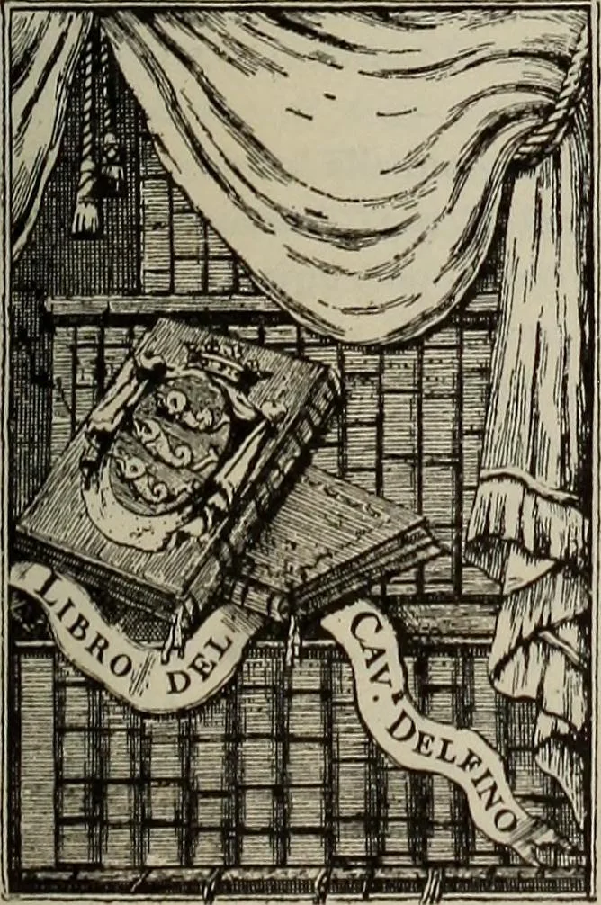 An illustration from Gli ex libris italiani. Con 9 tavole e 233 riproduzioni, delle quali 29 eseguite coi rami o cogli zinchi originali, 1902, leaf 192