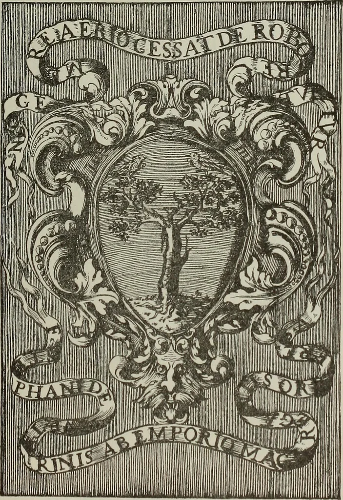 An illustration from Gli ex libris italiani. Con 9 tavole e 233 riproduzioni, delle quali 29 eseguite coi rami o cogli zinchi originali, 1902, leaf 200
