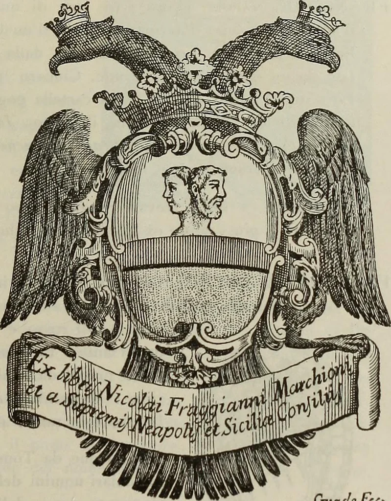 An illustration from Gli ex libris italiani. Con 9 tavole e 233 riproduzioni, delle quali 29 eseguite coi rami o cogli zinchi originali, 1902, leaf 218