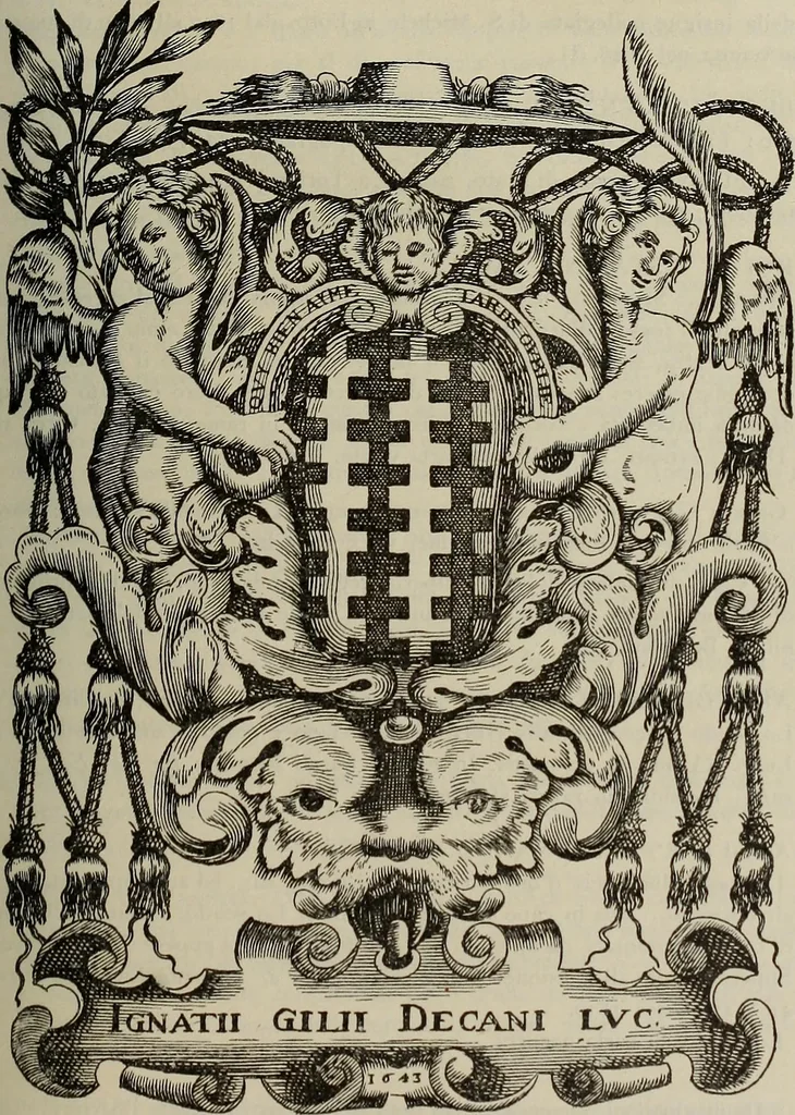 An illustration from Gli ex libris italiani. Con 9 tavole e 233 riproduzioni, delle quali 29 eseguite coi rami o cogli zinchi originali, 1902, leaf 232