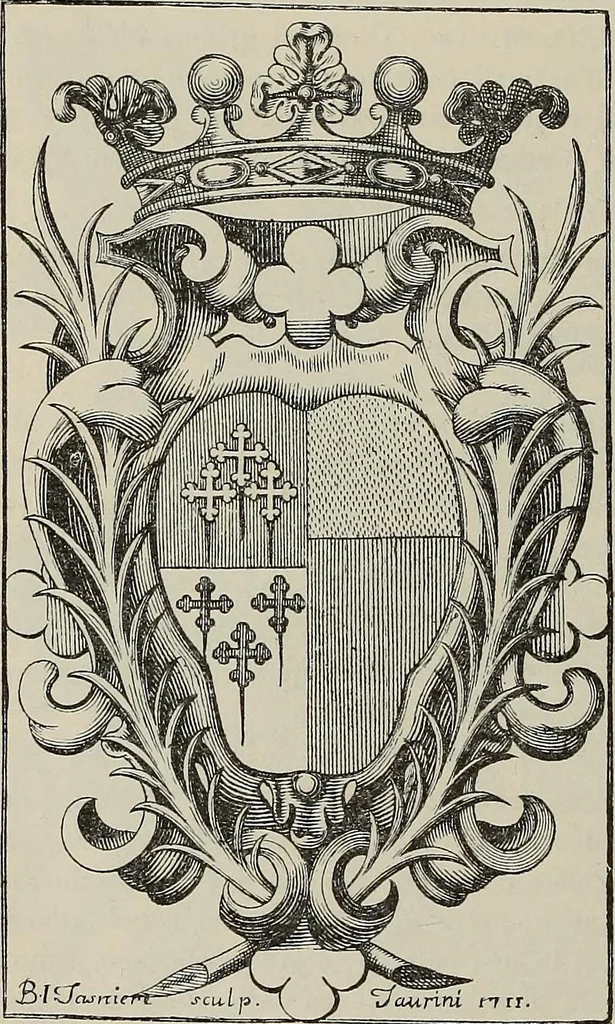 An illustration from Gli ex libris italiani. Con 9 tavole e 233 riproduzioni, delle quali 29 eseguite coi rami o cogli zinchi originali, 1902, leaf 241