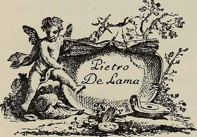 An illustration from Gli ex libris italiani. Con 9 tavole e 233 riproduzioni, delle quali 29 eseguite coi rami o cogli zinchi originali, 1902, leaf 247