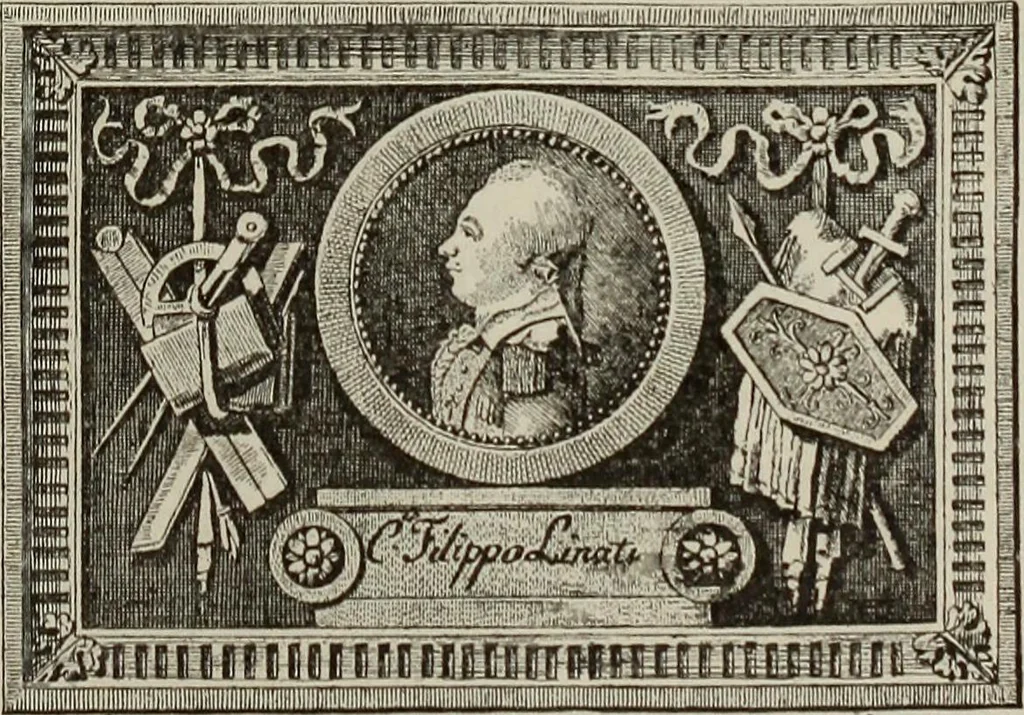 An illustration from Gli ex libris italiani. Con 9 tavole e 233 riproduzioni, delle quali 29 eseguite coi rami o cogli zinchi originali, 1902, leaf 250