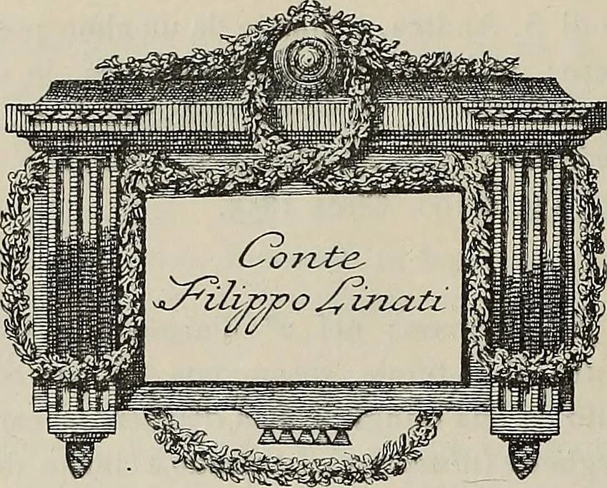An illustration from Gli ex libris italiani. Con 9 tavole e 233 riproduzioni, delle quali 29 eseguite coi rami o cogli zinchi originali, 1902, leaf 251