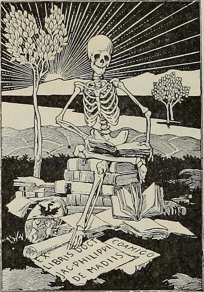 An illustration from Gli ex libris italiani. Con 9 tavole e 233 riproduzioni, delle quali 29 eseguite coi rami o cogli zinchi originali, 1902, leaf 259