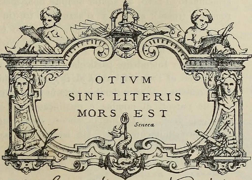 An illustration from Gli ex libris italiani. Con 9 tavole e 233 riproduzioni, delle quali 29 eseguite coi rami o cogli zinchi originali, 1902, leaf 300