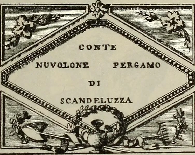 An illustration from Gli ex libris italiani. Con 9 tavole e 233 riproduzioni, delle quali 29 eseguite coi rami o cogli zinchi originali, 1902, leaf 302