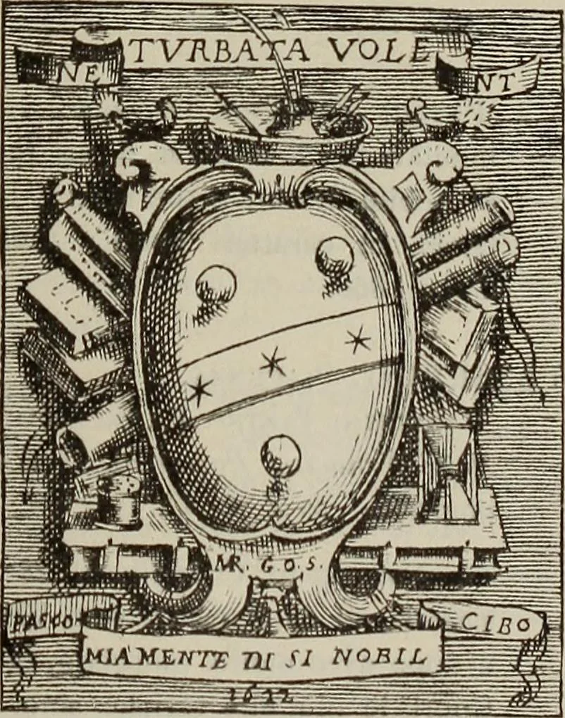 An illustration from Gli ex libris italiani. Con 9 tavole e 233 riproduzioni, delle quali 29 eseguite coi rami o cogli zinchi originali, 1902, leaf 312