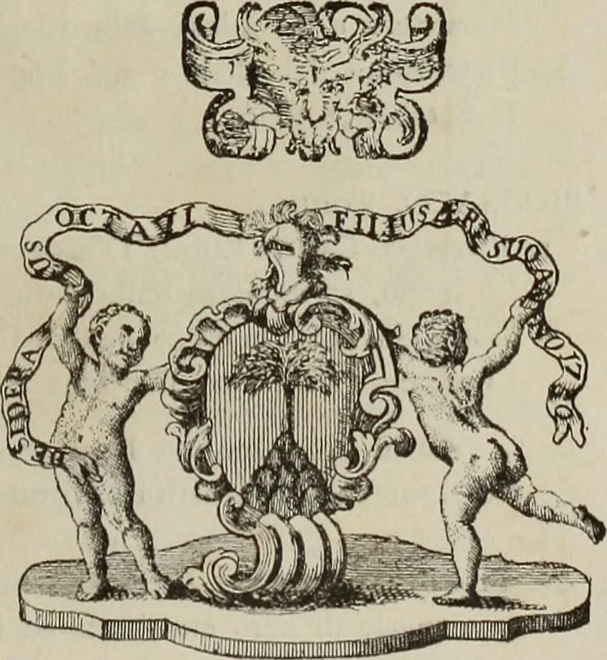 An illustration from Gli ex libris italiani. Con 9 tavole e 233 riproduzioni, delle quali 29 eseguite coi rami o cogli zinchi originali, 1902, leaf 326