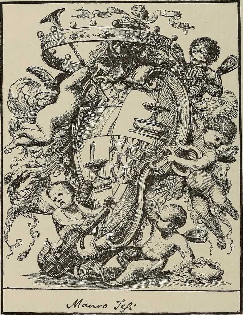 An illustration from Gli ex libris italiani. Con 9 tavole e 233 riproduzioni, delle quali 29 eseguite coi rami o cogli zinchi originali, 1902, leaf 363