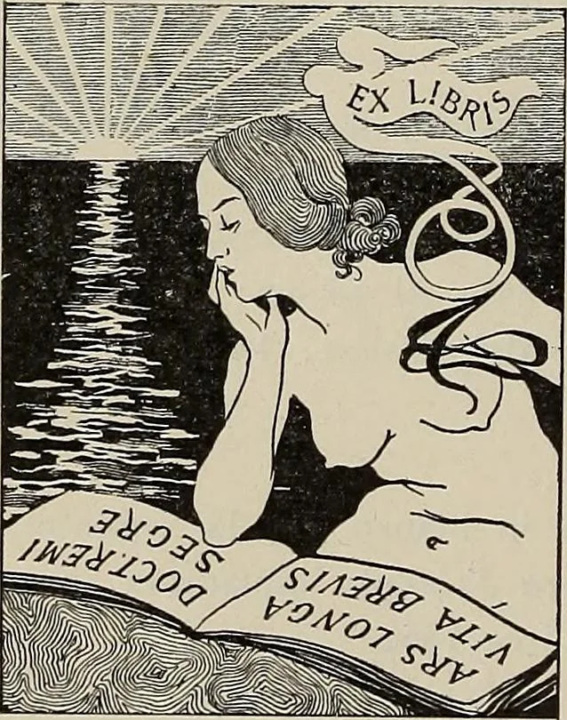 An illustration from Gli ex libris italiani. Con 9 tavole e 233 riproduzioni, delle quali 29 eseguite coi rami o cogli zinchi originali, 1902, leaf 373