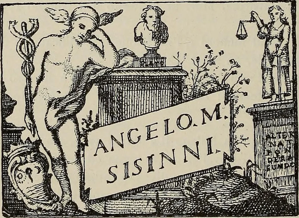 An illustration from Gli ex libris italiani. Con 9 tavole e 233 riproduzioni, delle quali 29 eseguite coi rami o cogli zinchi originali, 1902, leaf 377