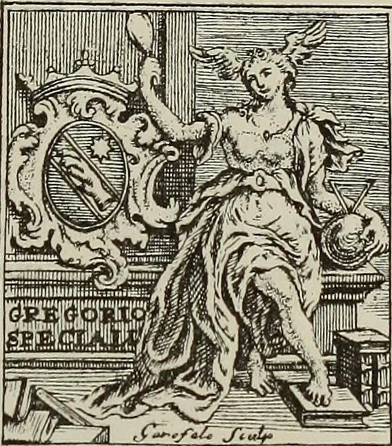 An illustration from Gli ex libris italiani. Con 9 tavole e 233 riproduzioni, delle quali 29 eseguite coi rami o cogli zinchi originali, 1902, leaf 384
