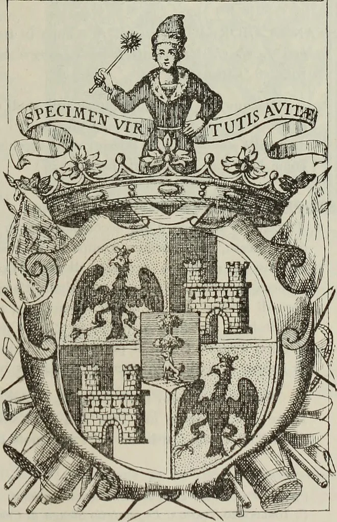 An illustration from Gli ex libris italiani. Con 9 tavole e 233 riproduzioni, delle quali 29 eseguite coi rami o cogli zinchi originali, 1902, leaf 386