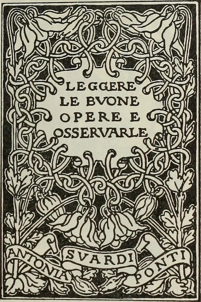 An illustration from Gli ex libris italiani. Con 9 tavole e 233 riproduzioni, delle quali 29 eseguite coi rami o cogli zinchi originali, 1902, leaf 388