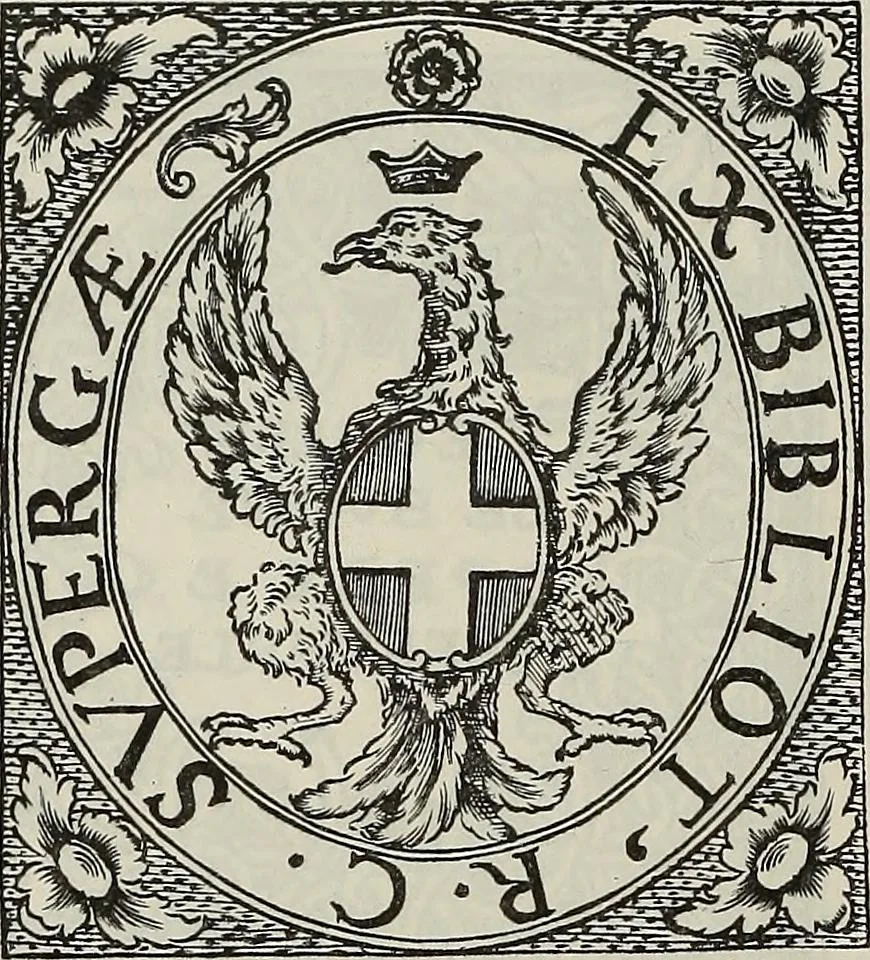 An illustration from Gli ex libris italiani. Con 9 tavole e 233 riproduzioni, delle quali 29 eseguite coi rami o cogli zinchi originali, 1902, leaf 389