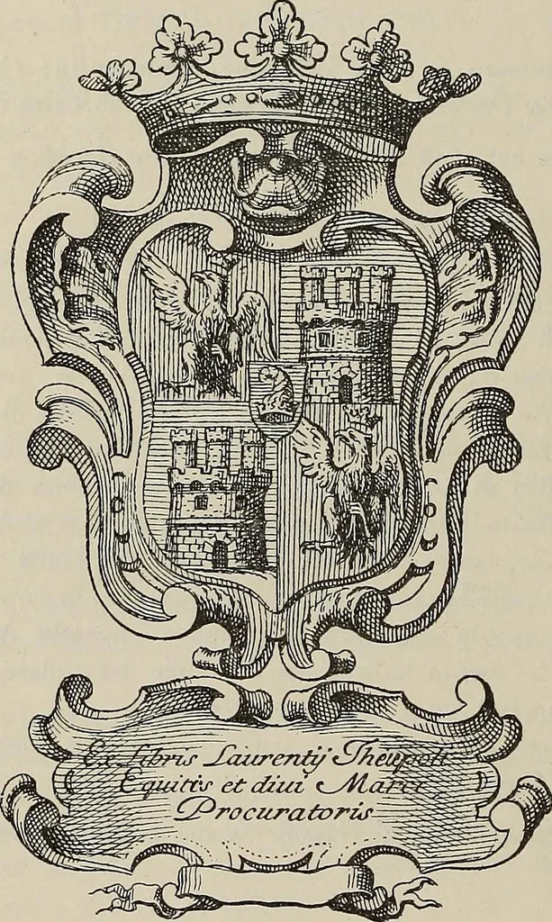An illustration from Gli ex libris italiani. Con 9 tavole e 233 riproduzioni, delle quali 29 eseguite coi rami o cogli zinchi originali, 1902, leaf 395