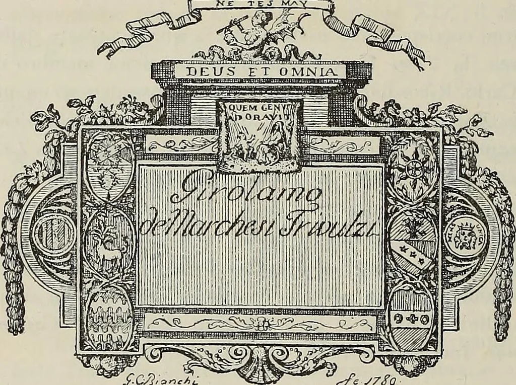 An illustration from Gli ex libris italiani. Con 9 tavole e 233 riproduzioni, delle quali 29 eseguite coi rami o cogli zinchi originali, 1902, leaf 407