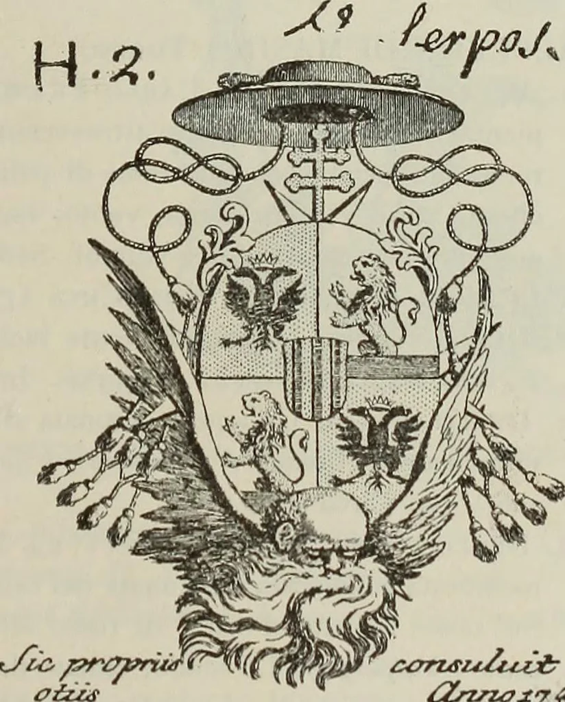 An illustration from Gli ex libris italiani. Con 9 tavole e 233 riproduzioni, delle quali 29 eseguite coi rami o cogli zinchi originali, 1902, leaf 412