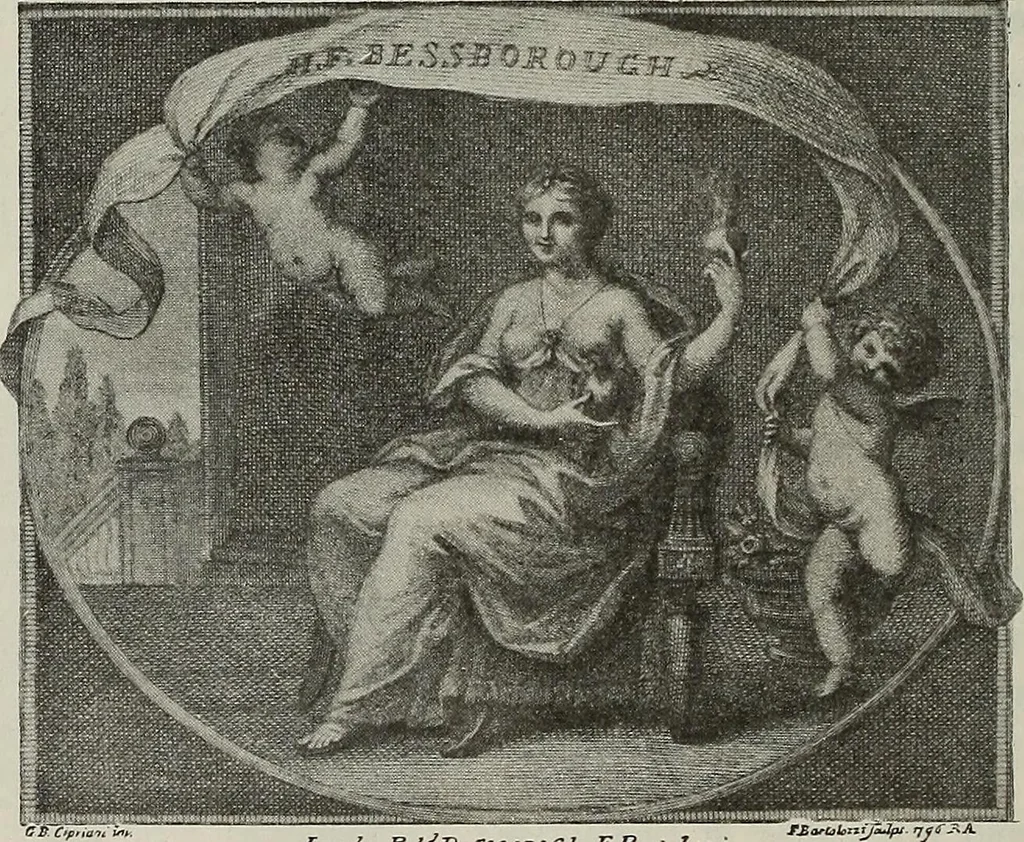 An illustration from Gli ex libris italiani. Con 9 tavole e 233 riproduzioni, delle quali 29 eseguite coi rami o cogli zinchi originali, 1902, leaf 43