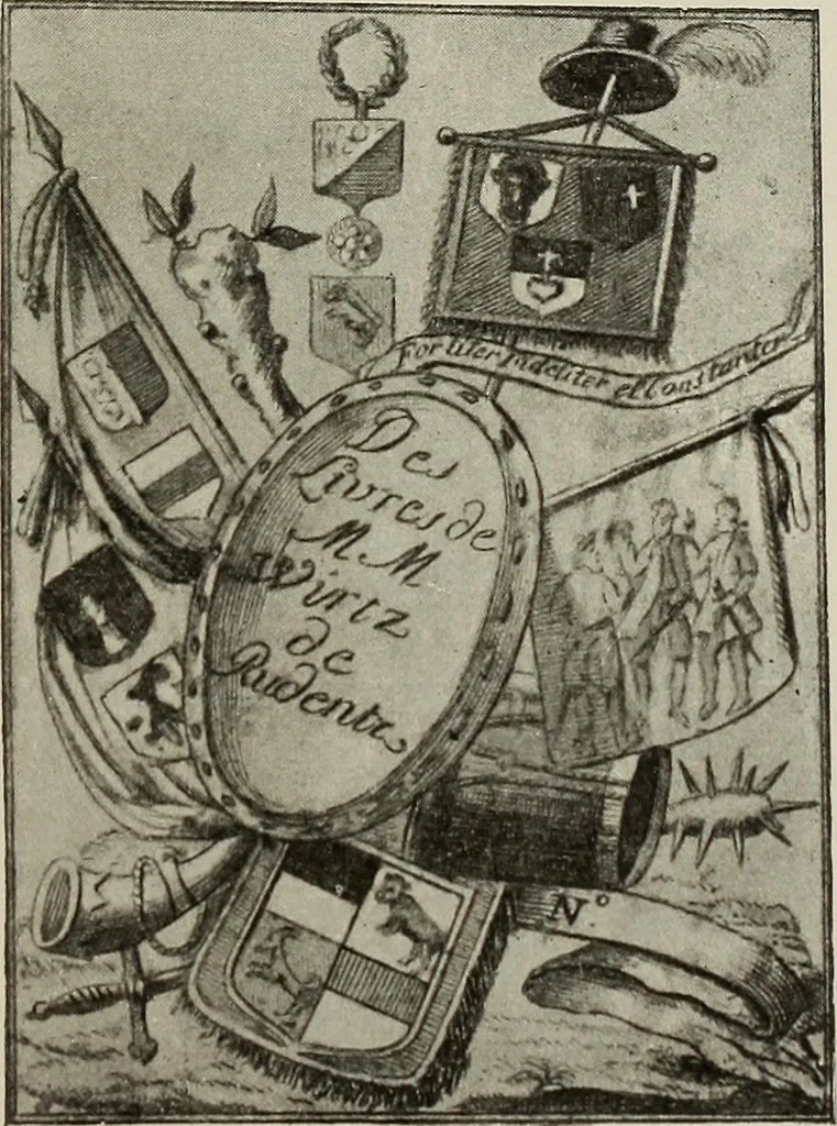 An illustration from Gli ex libris italiani. Con 9 tavole e 233 riproduzioni, delle quali 29 eseguite coi rami o cogli zinchi originali, 1902, leaf 460