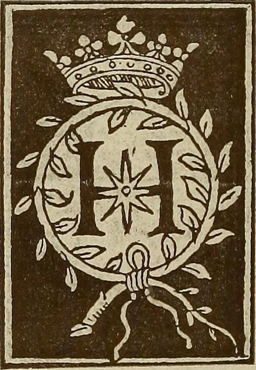 An illustration from Gli ex libris italiani. Con 9 tavole e 233 riproduzioni, delle quali 29 eseguite coi rami o cogli zinchi originali, 1902, leaf 497