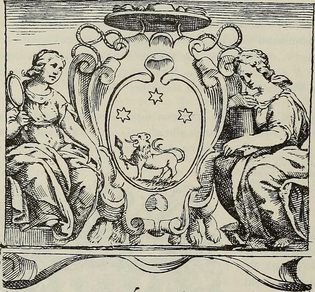 An illustration from Gli ex libris italiani. Con 9 tavole e 233 riproduzioni, delle quali 29 eseguite coi rami o cogli zinchi originali, 1902, leaf 91
