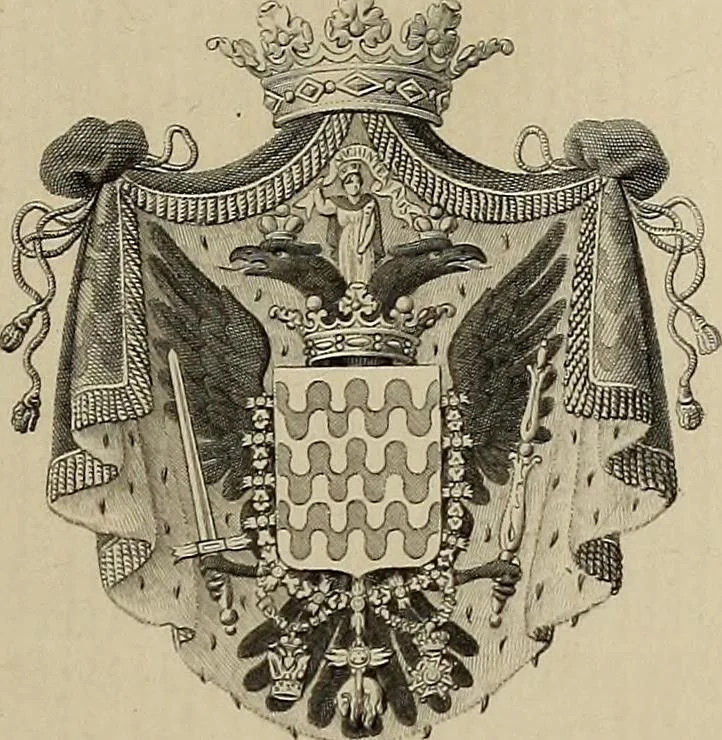 An illustration from Gli ex libris italiani. Con 9 tavole e 233 riproduzioni, delle quali 29 eseguite coi rami o cogli zinchi originali, 1902, leaf 96