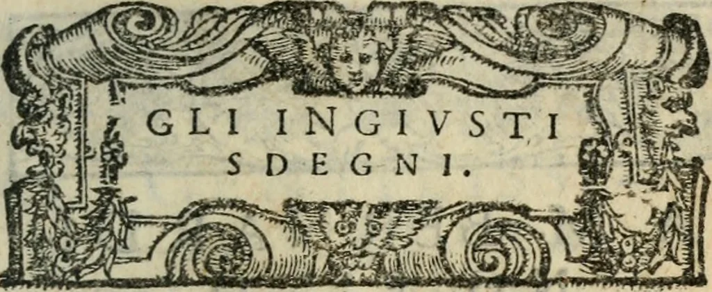 An illustration from Gli ingiusti sdegni. Comedia ... di nuovo ricorretta e ristampata, 1560, leaf 2