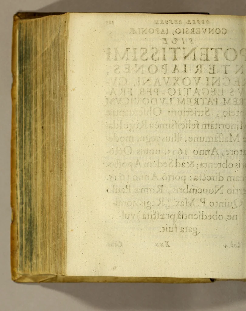 An illustration from Gloriosus Franciscus rediuiuus : siue chronica observantiæ strictioris, reparatæ, reductæ, ac reformatæ; eiusdemque per Christianos orbes, non solùm, sed & Americam, Peru, Chinas, Iapones, Chichemecas, Zatachecas; Indos Orientis, & occidui solis, Turcas, & barbaras gentes, diffusæ, & euangelio fructificantis. Distincta VI. libris, & 28. figuris æneis ornata, 1625, leaf 632