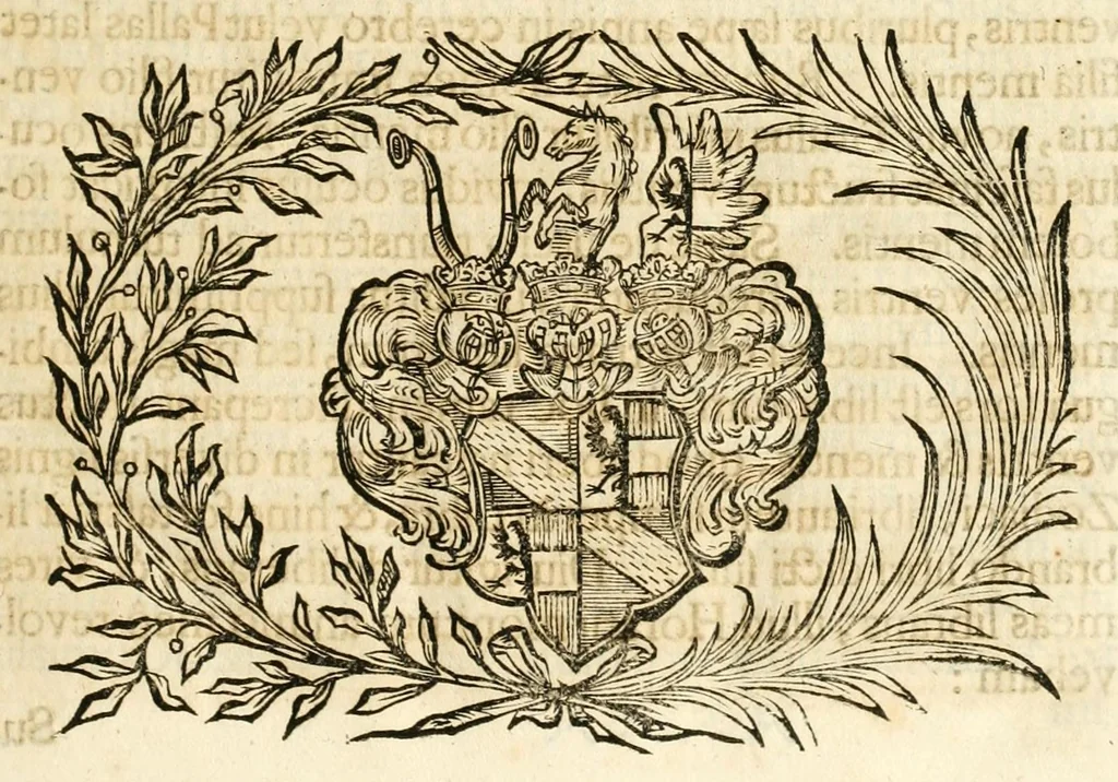 An illustration from Gloriosus Sanctus Romedius : ex comitibus de Thaur Andek, & Altae Guardiae dominis, vallis Annaniae in Tyroli apostolus, magnus thaumaturgus, & anachoreta, quem similem fecit Dominus in gloria sanctorum, & beatificavit illum in gloria (Eccli. 45) : nec non gloriosa domus comitum de Thun, illo Aggaei prophetae condecorata vaticinio, magna erit gloria domus istius (Cap. 2), 1699, leaf 19