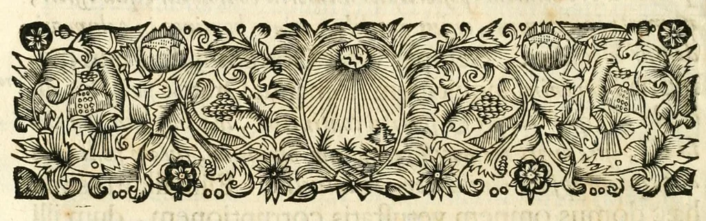 An illustration from Gloriosus Sanctus Romedius : ex comitibus de Thaur Andek, & Altae Guardiae dominis, vallis Annaniae in Tyroli apostolus, magnus thaumaturgus, & anachoreta, quem similem fecit Dominus in gloria sanctorum, & beatificavit illum in gloria (Eccli. 45) : nec non gloriosa domus comitum de Thun, illo Aggaei prophetae condecorata vaticinio, magna erit gloria domus istius (Cap. 2), 1699, leaf 216
