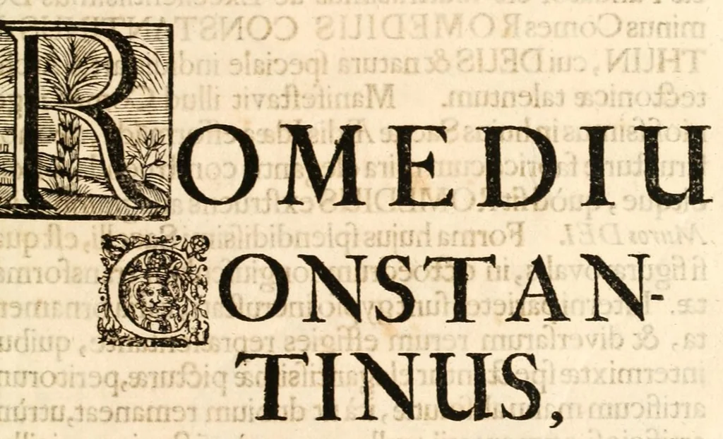 An illustration from Gloriosus Sanctus Romedius : ex comitibus de Thaur Andek, & Altae Guardiae dominis, vallis Annaniae in Tyroli apostolus, magnus thaumaturgus, & anachoreta, quem similem fecit Dominus in gloria sanctorum, & beatificavit illum in gloria (Eccli. 45) : nec non gloriosa domus comitum de Thun, illo Aggaei prophetae condecorata vaticinio, magna erit gloria domus istius (Cap. 2), 1699, leaf 227