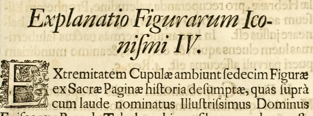 An illustration from Gloriosus Sanctus Romedius : ex comitibus de Thaur Andek, & Altae Guardiae dominis, vallis Annaniae in Tyroli apostolus, magnus thaumaturgus, & anachoreta, quem similem fecit Dominus in gloria sanctorum, & beatificavit illum in gloria (Eccli. 45) : nec non gloriosa domus comitum de Thun, illo Aggaei prophetae condecorata vaticinio, magna erit gloria domus istius (Cap. 2), 1699, leaf 239