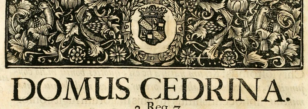 An illustration from Gloriosus Sanctus Romedius : ex comitibus de Thaur Andek, & Altae Guardiae dominis, vallis Annaniae in Tyroli apostolus, magnus thaumaturgus, & anachoreta, quem similem fecit Dominus in gloria sanctorum, & beatificavit illum in gloria (Eccli. 45) : nec non gloriosa domus comitum de Thun, illo Aggaei prophetae condecorata vaticinio, magna erit gloria domus istius (Cap. 2), 1699, leaf 38