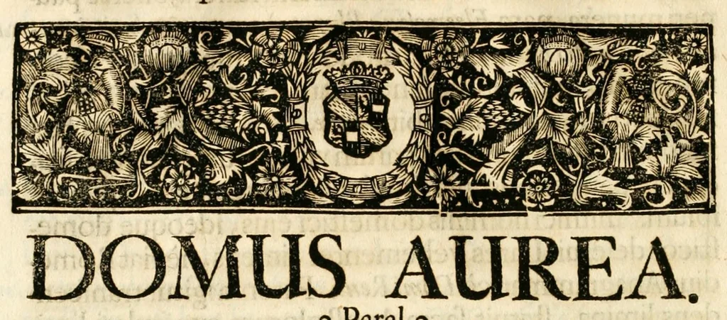An illustration from Gloriosus Sanctus Romedius : ex comitibus de Thaur Andek, & Altae Guardiae dominis, vallis Annaniae in Tyroli apostolus, magnus thaumaturgus, & anachoreta, quem similem fecit Dominus in gloria sanctorum, & beatificavit illum in gloria (Eccli. 45) : nec non gloriosa domus comitum de Thun, illo Aggaei prophetae condecorata vaticinio, magna erit gloria domus istius (Cap. 2), 1699, leaf 64