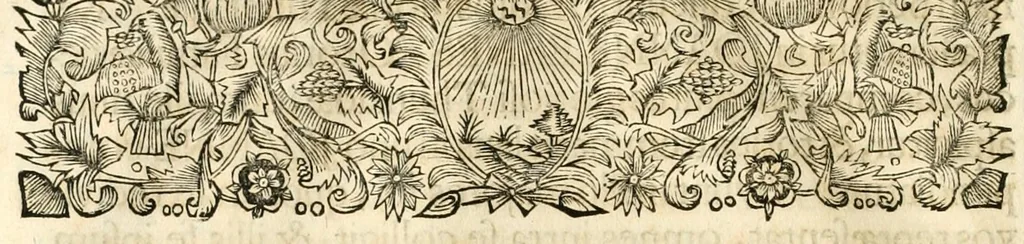 An illustration from Gloriosus Sanctus Romedius : ex comitibus de Thaur Andek, & Altae Guardiae dominis, vallis Annaniae in Tyroli apostolus, magnus thaumaturgus, & anachoreta, quem similem fecit Dominus in gloria sanctorum, & beatificavit illum in gloria (Eccli. 45) : nec non gloriosa domus comitum de Thun, illo Aggaei prophetae condecorata vaticinio, magna erit gloria domus istius (Cap. 2), 1699, leaf 90