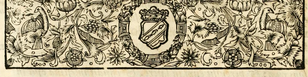 An illustration from Gloriosus Sanctus Romedius : ex comitibus de Thaur Andek, & Altae Guardiae dominis, vallis Annaniae in Tyroli apostolus, magnus thaumaturgus, & anachoreta, quem similem fecit Dominus in gloria sanctorum, & beatificavit illum in gloria (Eccli. 45) : nec non gloriosa domus comitum de Thun, illo Aggaei prophetae condecorata vaticinio, magna erit gloria domus istius (Cap. 2), 1699, leaf 94