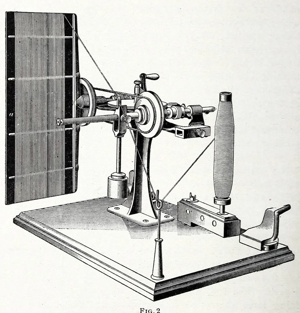 An illustration from Glossary of weaves, elementary textile designing, analysis of cotton fabrics, analysis of woolen and worsted fabrics, twill weaves and derivatives, satin and other weaves, combination weaves, construction of spot weaves, weaves for backed cotton fabrics, woolen and worsted ply weaves, leno weaves, pile weaves, color in textile designing, designing in general, 1906, leaf 538