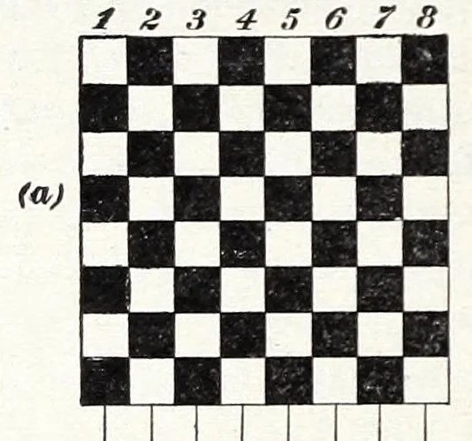 An illustration from Glossary of weaves, elementary textile designing, analysis of cotton fabrics, analysis of woolen and worsted fabrics, twill weaves and derivatives, satin and other weaves, combination weaves, construction of spot weaves, weaves for backed cotton fabrics, woolen and worsted ply weaves, leno weaves, pile weaves, color in textile designing, designing in general, 1906, leaf 58