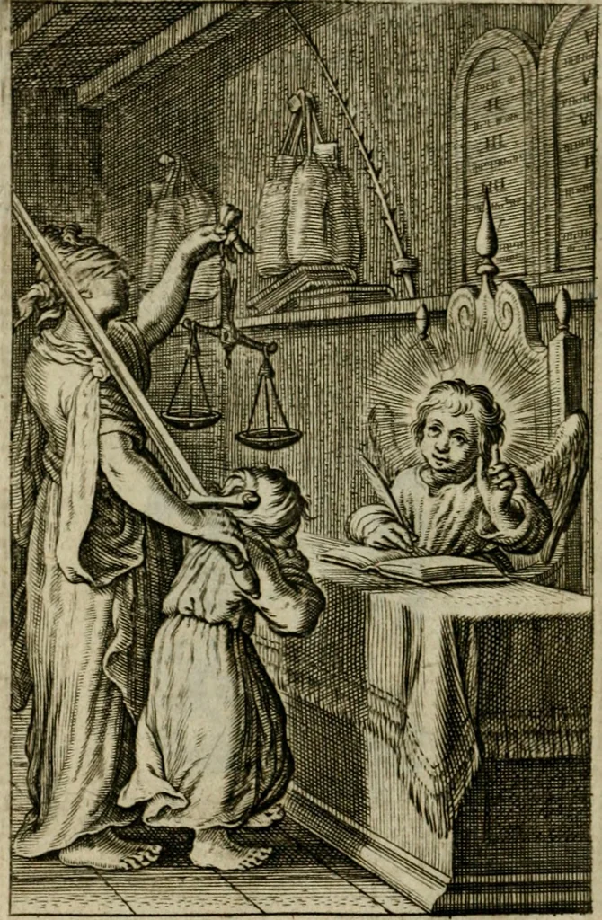 An illustration from Goddelycke wenschen : verlicht met sinne-beelden, ghedichten en vierighe uyt-spraecken der oud-vaeders, 1629, leaf 143