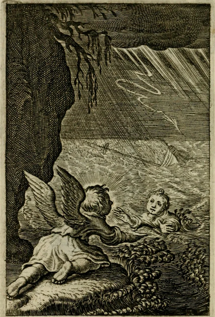 An illustration from Goddelycke wenschen : verlicht met sinne-beelden, ghedichten en vierighe uyt-spraecken der oud-vaeders, 1629, leaf 155