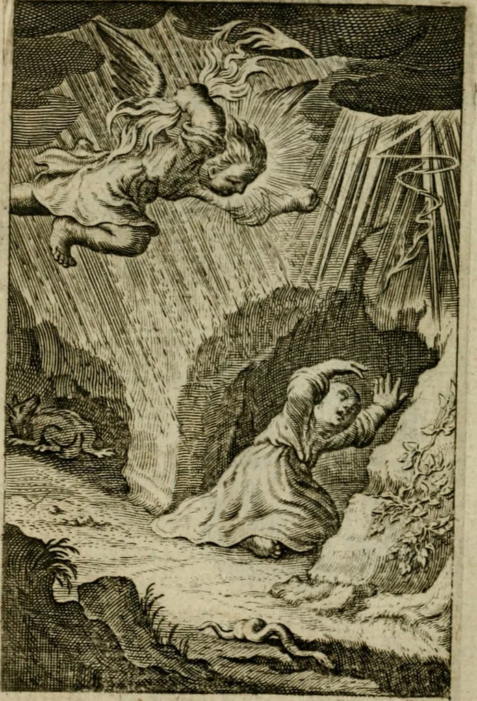An illustration from Goddelycke wenschen : verlicht met sinne-beelden, ghedichten en vierighe uyt-spraecken der oud-vaeders, 1629, leaf 169