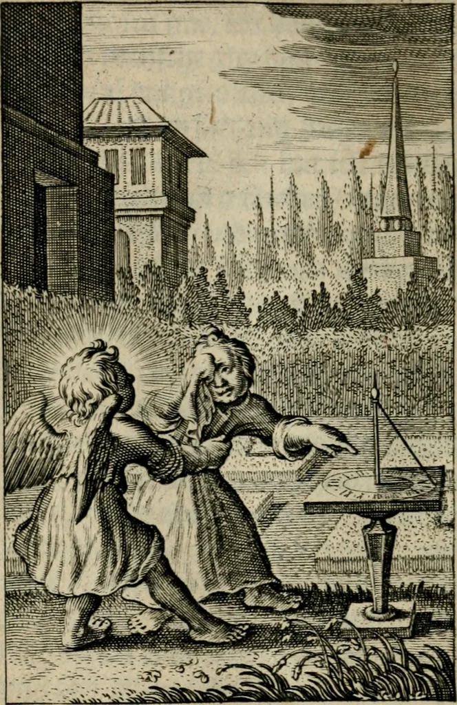 An illustration from Goddelycke wenschen : verlicht met sinne-beelden, ghedichten en vierighe uyt-spraecken der oud-vaeders, 1629, leaf 183