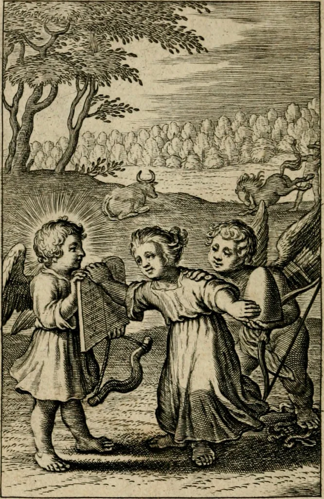An illustration from Goddelycke wenschen : verlicht met sinne-beelden, ghedichten en vierighe uyt-spraecken der oud-vaeders, 1629, leaf 229