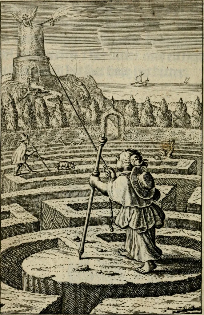 An illustration from Goddelycke wenschen : verlicht met sinne-beelden, ghedichten en vierighe uyt-spraecken der oud-vaeders, 1629, leaf 241