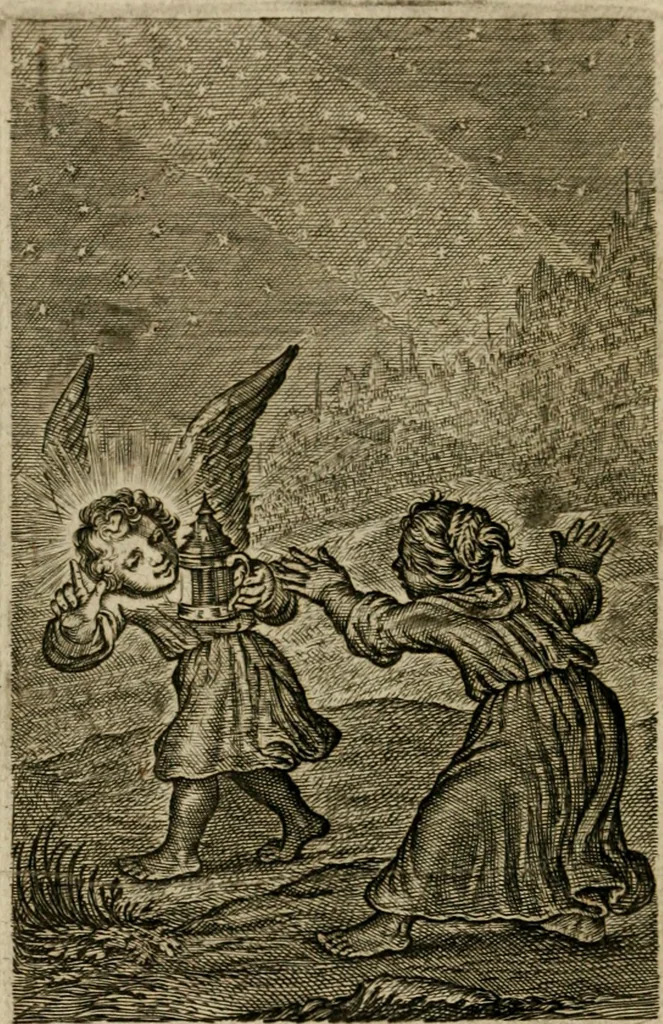 An illustration from Goddelycke wenschen : verlicht met sinne-beelden, ghedichten en vierighe uyt-spraecken der oud-vaeders, 1629, leaf 27