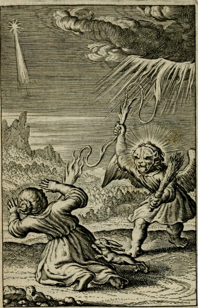 An illustration from Goddelycke wenschen : verlicht met sinne-beelden, ghedichten en vierighe uyt-spraecken der oud-vaeders, 1629, leaf 273
