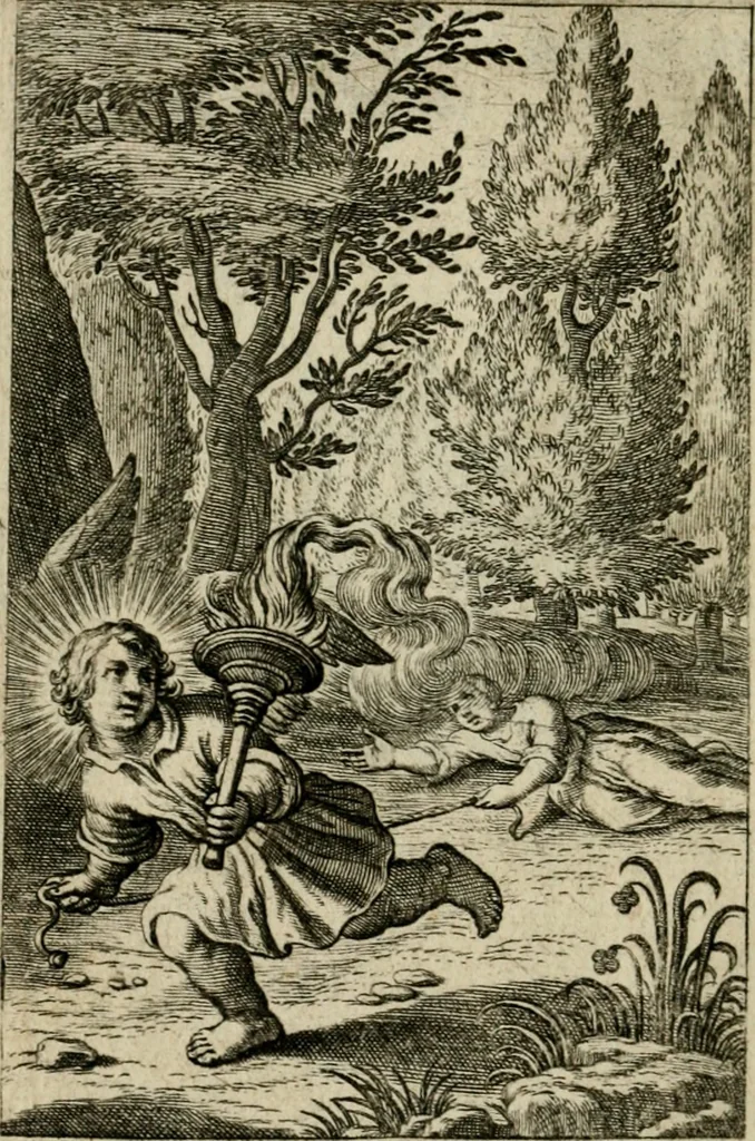 An illustration from Goddelycke wenschen : verlicht met sinne-beelden, ghedichten en vierighe uyt-spraecken der oud-vaeders, 1629, leaf 339