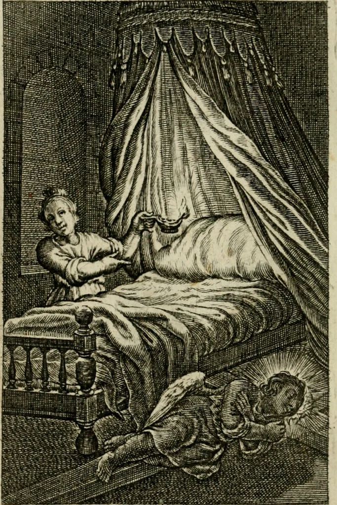 An illustration from Goddelycke wenschen : verlicht met sinne-beelden, ghedichten en vierighe uyt-spraecken der oud-vaeders, 1629, leaf 373